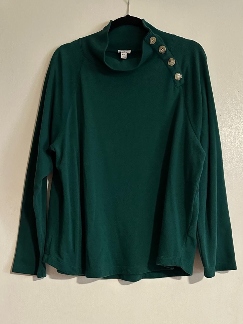 J.Crew Women’s Green 4-Button Pullover Sweatshirt XXL